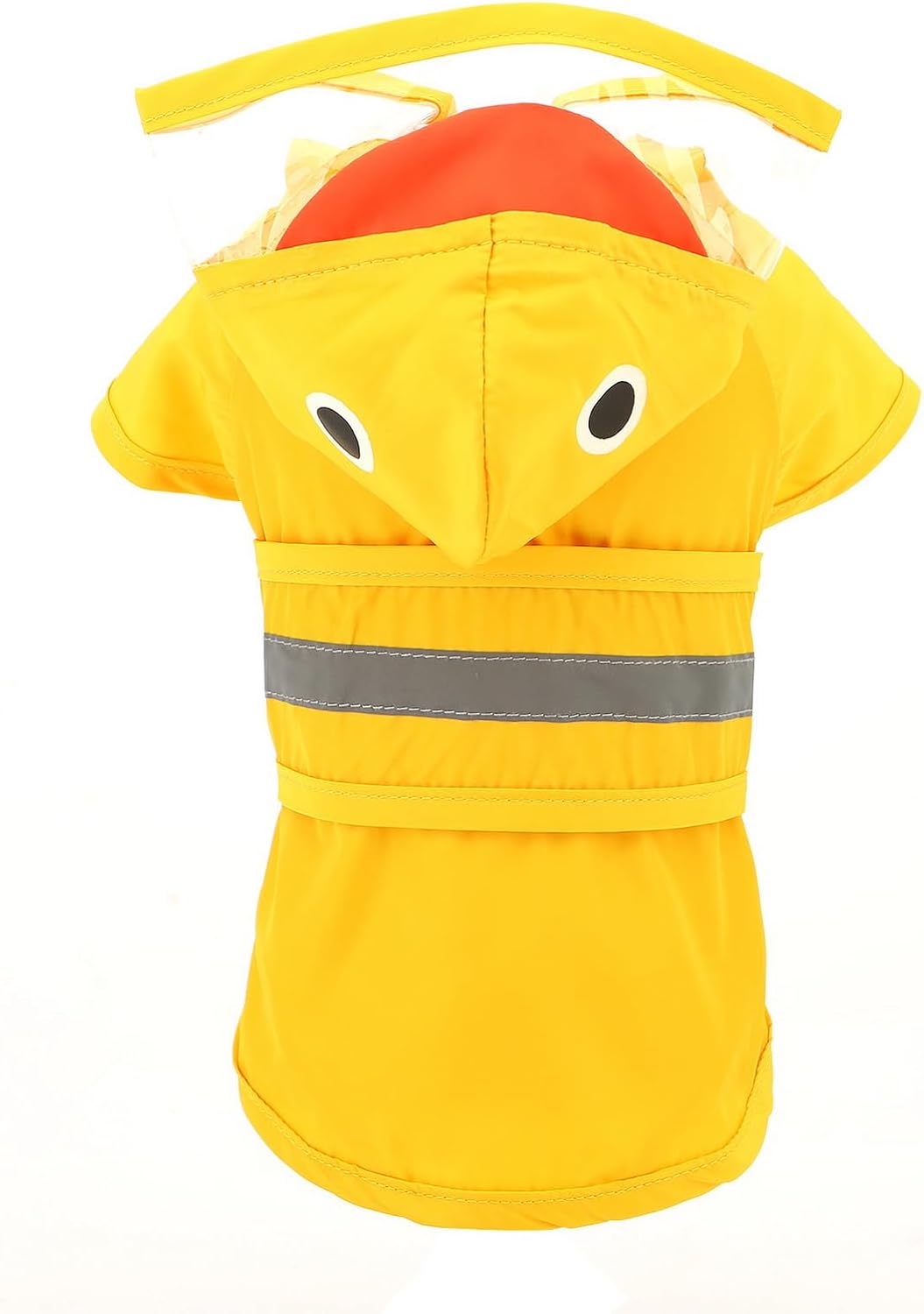 Cute Duck Dog Raincoat with Clear Hood and Harness Hole Adjustable Waterproof Rain Jacket for Small Medium Large Dogs Boy Girl Reflective Pet Poncho, Yellow, M