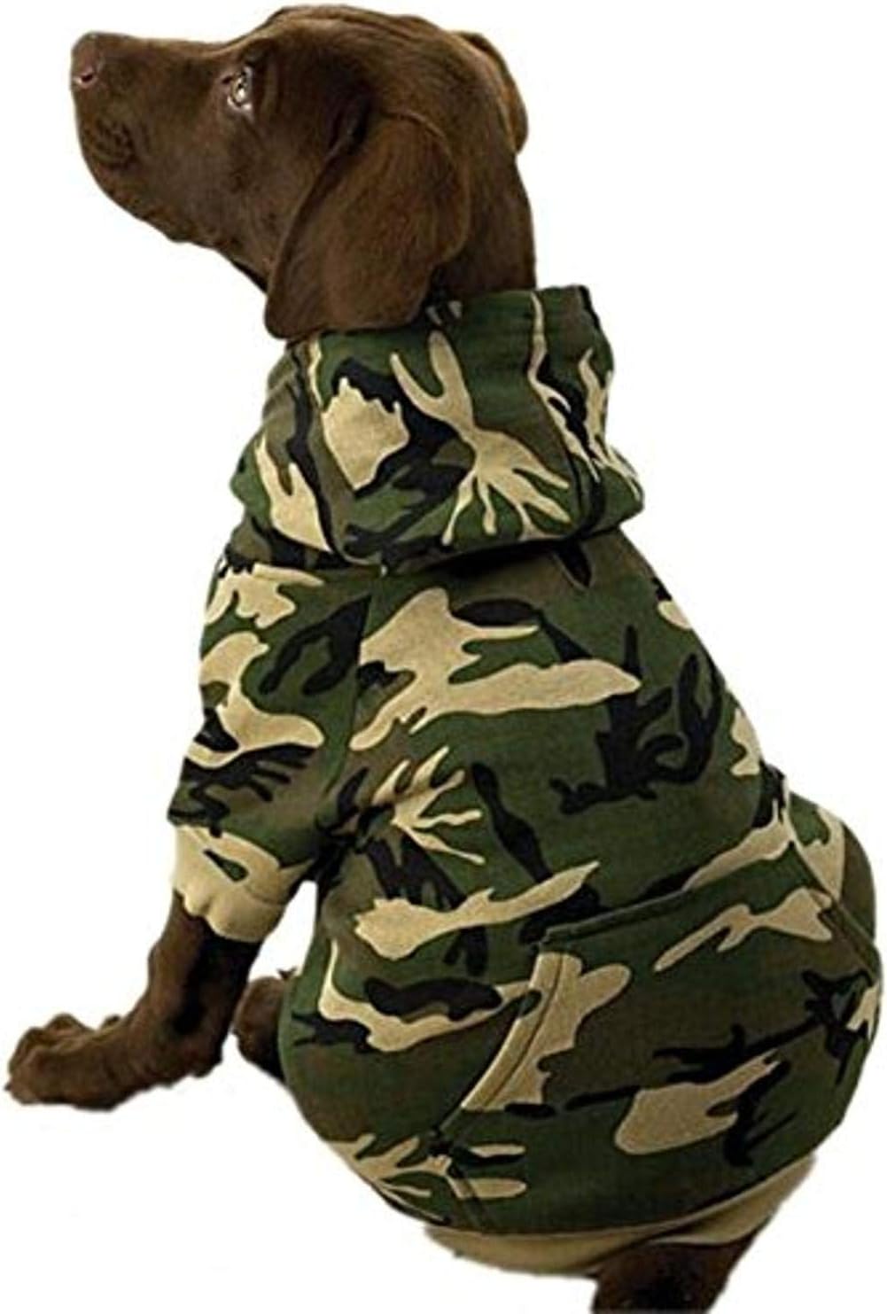 Casual Canine Camo Hoodie for Dogs, 17" Large, Green