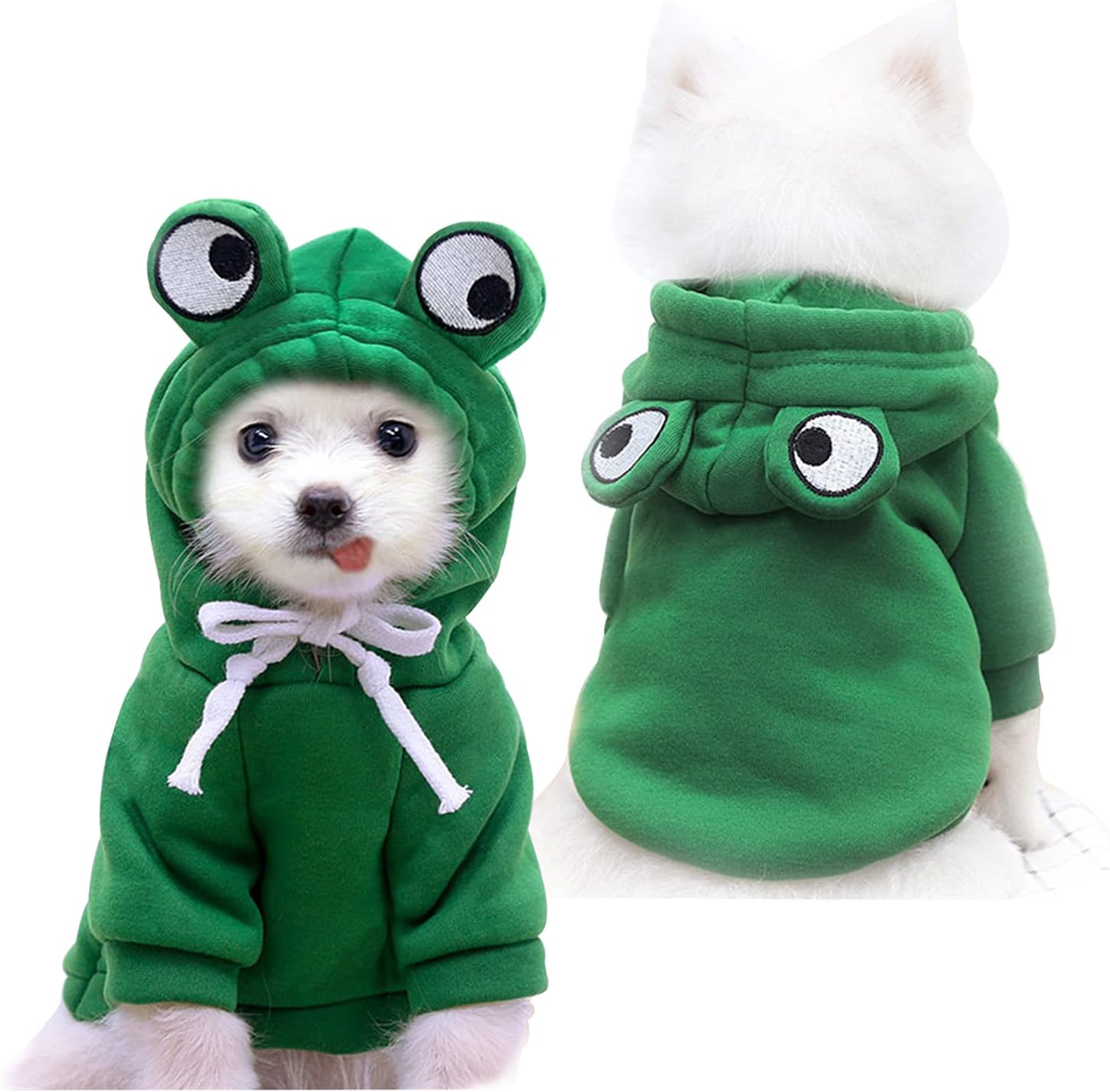 Dog Hoodie Basic Sweater Coat Cute - Frog Shape Warm Jacket Pet Cold Weather Clothes Outfit Outerwear for Cats Puppy Small Medium Dogs(XL)