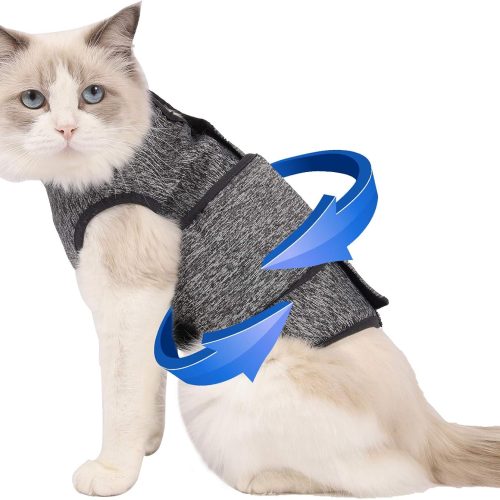 Cat Anxiety Jacket - Calming Solution Shirt for Cat, Anti-Anxiety Wrap - Vet Recommended for Fireworks, Travel & Separation